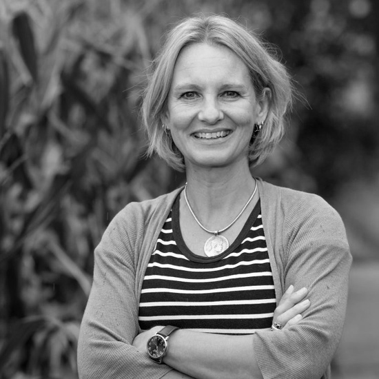 Photo of Floortje Hoette, Chief Executive of Fever-Tree in black and white.