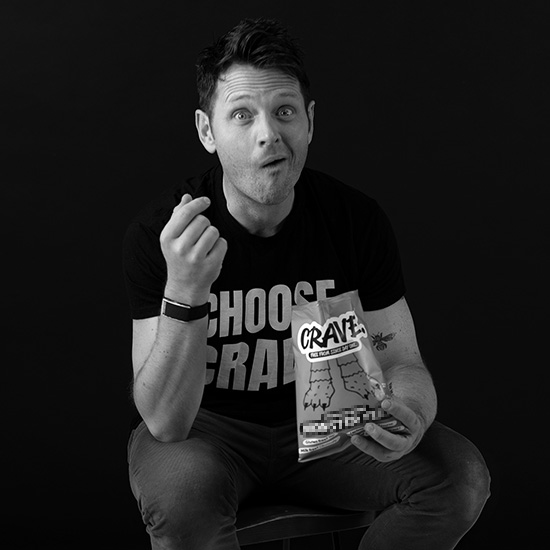 Photo of Rob Brice, Founder of CRAVE in black and white.